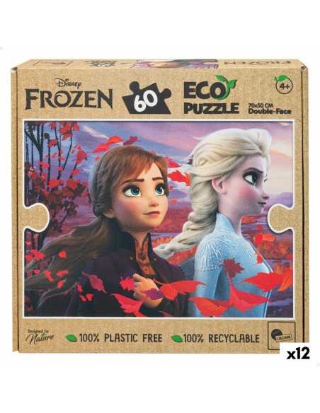 Child's Puzzle Frozen Double-sided 60 Pieces 70 x 1,5 x 50 cm (12 Units)