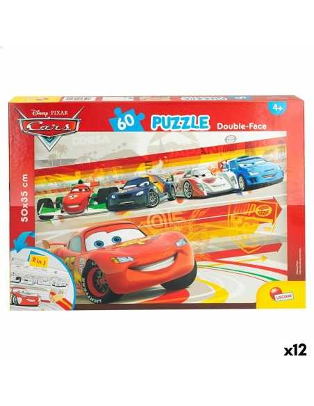 Child's Puzzle Cars Double-sided 60 Pieces 50 x 35 cm (12 Units)