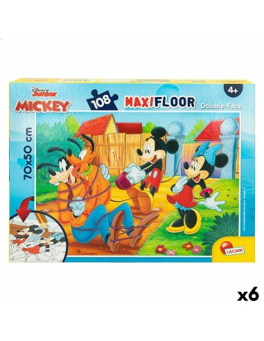 Kinderpuzzle Mickey Mouse Beidseitig 108 Stücke 70 x 1,5 x 50 cm (6 Stück)