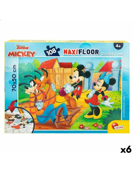 Kinderpuzzle Mickey Mouse Beidseitig 108 Stücke 70 x 1,5 x 50 cm (6 Stück)