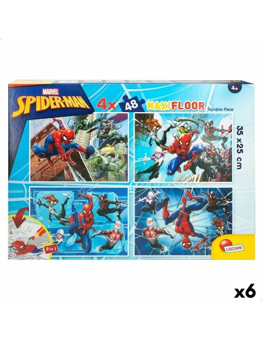 Puzzle Enfant Spider-Man Double face 4 en 1 48 Pièces 35 x 1,5 x 25 cm (6 Unités)