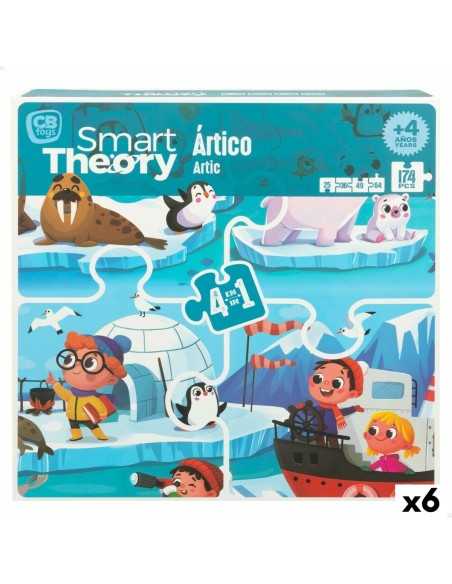 Child's Puzzle Colorbaby Artic 4-in-1 174 Pieces 136 x 34 cm (6 Units)