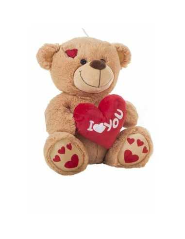 Fluffy toy I Love You Bear 35 cm Brown