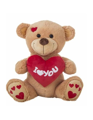 Peluche I Love You Orso 55 cm Marrone