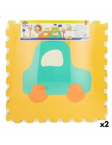 Puzzle Carpet Colorbaby 4 Pieces Cars 118 x 118 cm EVA (2 Units)