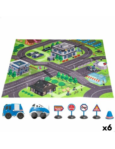 Play mat Speed & Go Accessories Cars Road Cloth Plastic (6 Units)