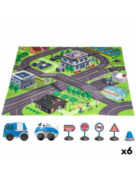 Tapis de jeu Speed & Go Accessoires Voitures Route Tissu Plastique (6 Unités)