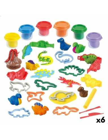 Pâte à modeler en argile PlayGo Dinosaures (6 Unités)