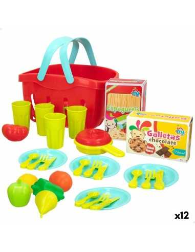 Kit aus Spielzeuglebensmittel Colorbaby Geschirr und Küchenutensilien 33 Stücke (12 Stück)