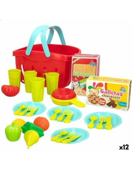 Kit aus Spielzeuglebensmittel Colorbaby Geschirr und Küchenutensilien 33 Stücke (12 Stück)