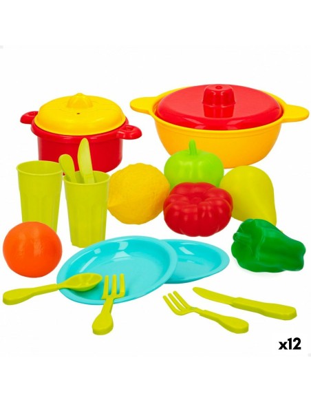 Set de jouets alimentaires Colorbaby Linge et ustensiles de cuisine 20 Pièces (12 Unités)