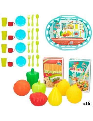 Set di Alimenti giocattolo Colorbaby Utensili e accessori per la cucina 34 Pezzi 33 Pezzi (16 Unità)