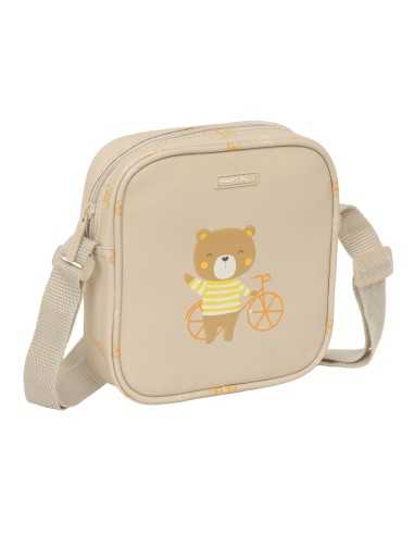 Borsa a Tracolla Safta Orso Beige 16 x 18 x 4 cm