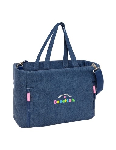 Bag Benetton Denim Blue 40 x 31 x 17 cm