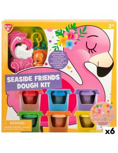 Pâte à modeler en argile PlayGo Seaside Friends (6 Unités)