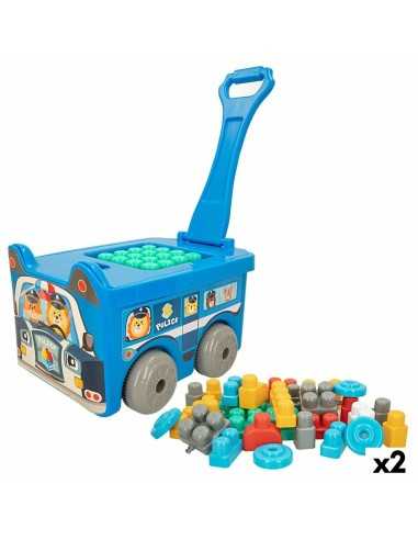 Building Blocks Color Block Suitcase Police Car 30 Pieces (2 Units)