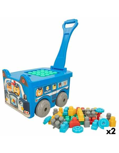 Building Blocks Color Block Suitcase Police Car 30 Pieces (2 Units)