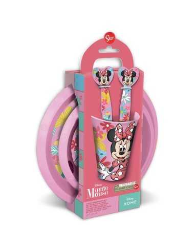 Ensemble Vaisselle pour Enfants Minnie Mouse CZ11312 Rose 5 Pièces