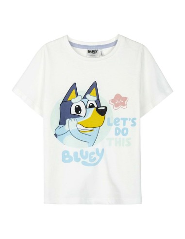 Maglia a Maniche Corte per Bambini Bluey Bianco