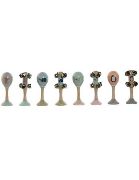 Giocattolo Musicale Home ESPRIT Legno 11,5 x 2 x 15,5 cm Maracas (4 Unità)