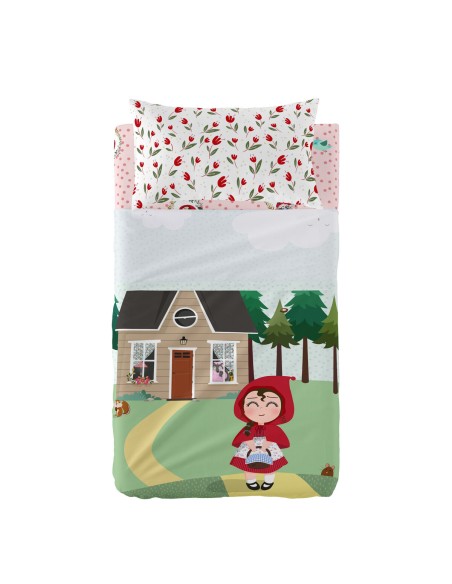 Bedding set HappyFriday Mr Fox Red Riding Hood Multicolour Baby Crib 2 Pieces