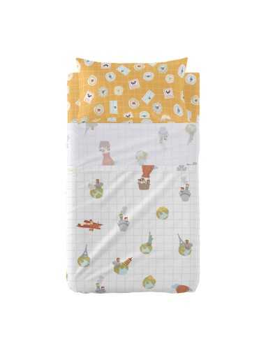 Bedding set HappyFriday Mr Fox World Trip Multicolour Baby Crib 2 Pieces