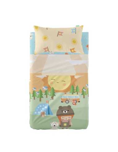 Bedding set HappyFriday Happynois Camping Multicolour Baby Crib 2 Pieces