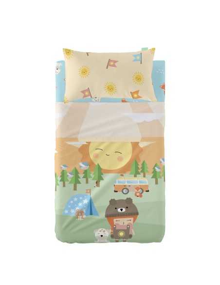 Bedding set HappyFriday Happynois Camping Multicolour Baby Crib 2 Pieces