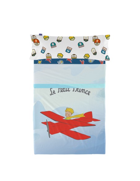 Jeu de draps HappyFriday Le Petit Prince Son avion Multicouleur Lit 1 persone 2 Pièces