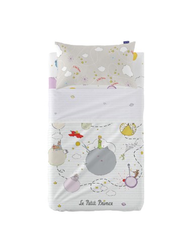 Jeu de draps HappyFriday Le Petit prince Voyageur Multicouleur Lit de bébé 2 Pièces