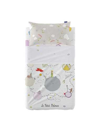 Set di Lenzuola HappyFriday Le Petit prince Voyageur Multicolore Culla Neonato 2 Pezzi