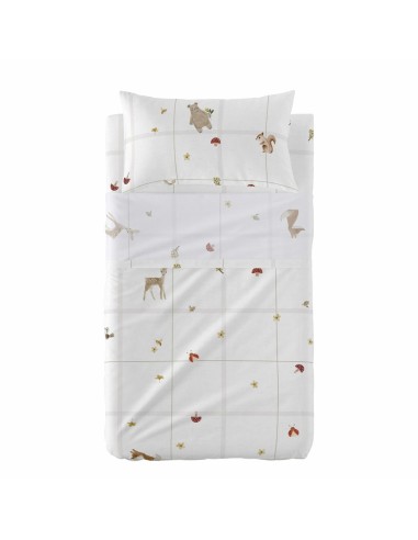 Jeu de draps HappyFriday HF Mini Woods Animals Multicouleur Lit de bébé 2 Pièces