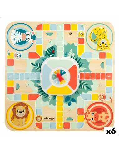 Parchís and Oca Board Woomax Zookabee 30 x 3 x 30 cm Children's animals (6 Units)