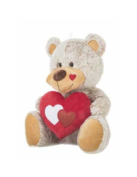 Fluffy toy Beige Bear Heart 60 cm