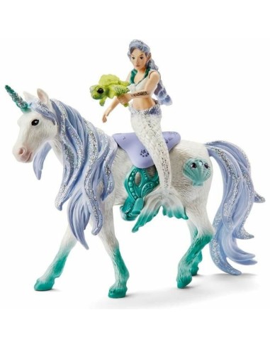 Figur Schleich 42509 Mermaid on sea unicorn Kunststoff