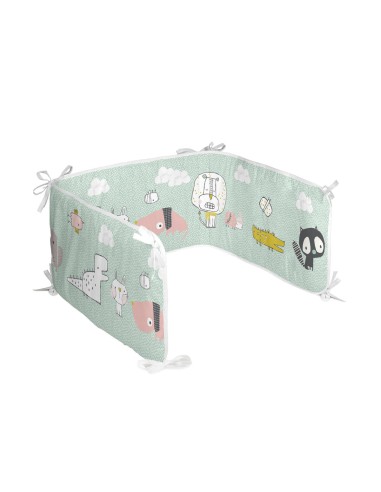 Paracolpi per culla HappyFriday Moshi Moshi Best buddies Multicolore 210 x 40 cm