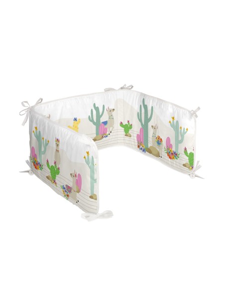 Cot protector HappyFriday Moshi Moshi Cute llamas Multicolour 210 x 40 cm