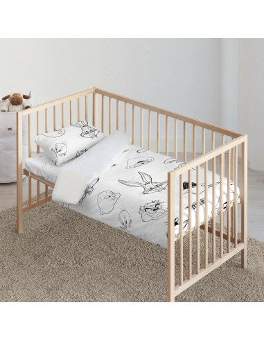 Bettbezug für Babybett Looney Tunes Looney B&W 100 x 120 cm