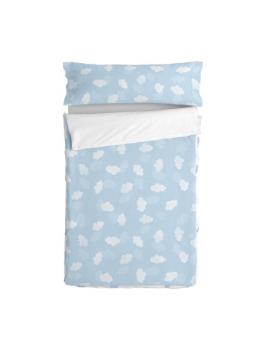 Quilt Cover without Filling HappyFriday Basic Kids Clouds Blue 90 x 200 cm