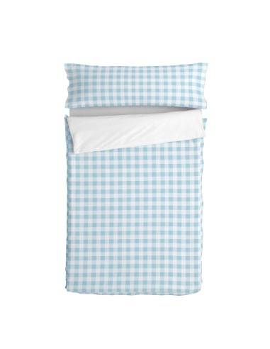 Quilt Cover without Filling HappyFriday Basic Kids Vichy Blue 90 x 200 cm