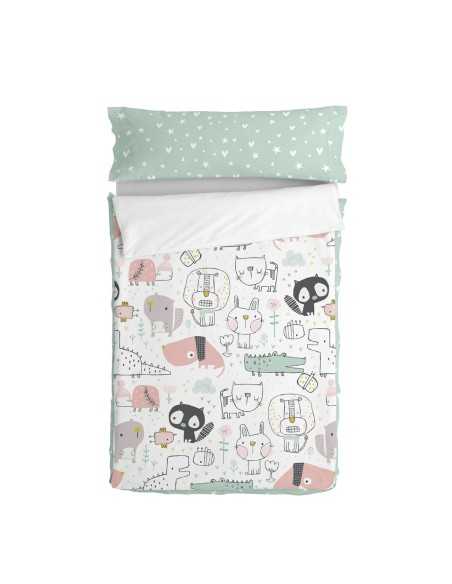 Couette rembourrée HappyFriday Moshi Moshi Best Buddies Multicouleur 105 x 200 cm