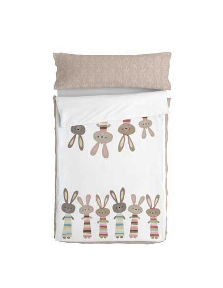 Couette rembourrée HappyFriday Moshi Moshi Rabbit Family Multicouleur 105 x 200 cm