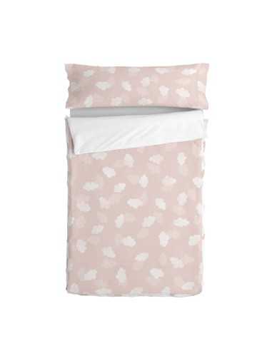 Quilted Zipper Bedding HappyFriday Basic Clouds Pink 105 x 200 cm