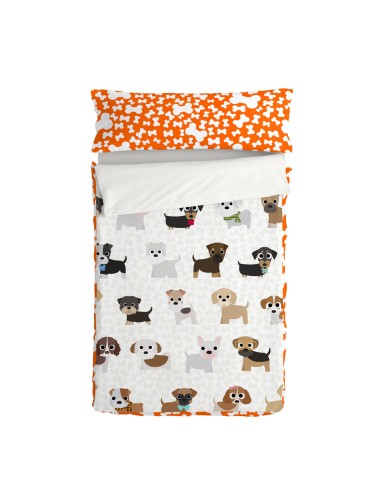 Quilted Zipper Bedding HappyFriday Mr Fox Dogs Multicolour 90 x 200 cm