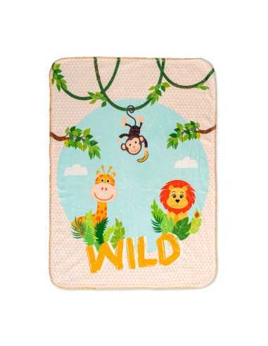 Coperta HappyFriday Mr Fox Wild Multicolore Microfibra 110 x 140 cm