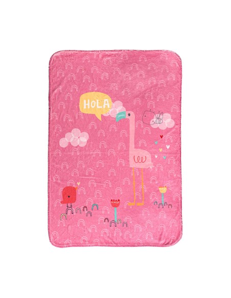 Coperta HappyFriday Moshi Moshi Hola Multicolore Microfibra 110 x 140 cm