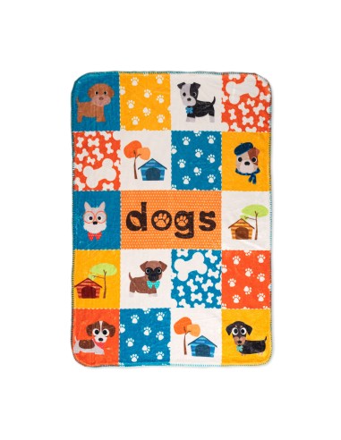 Coperta HappyFriday Mr Fox Dogs Multicolore Microfibra 110 x 140 cm (Cane)