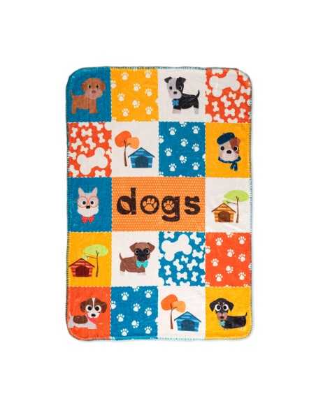 Blanket HappyFriday Mr Fox Dogs Multicolour Microfibre 110 x 140 cm (Dog)