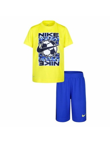 Completo Sportivo per Bambini Nike Giallo Azzurro 2 Pezzi