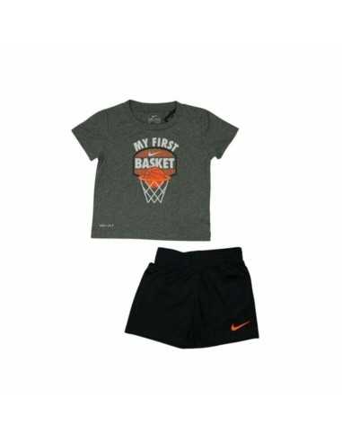 Ensemble de Sport pour Enfants Nike My First Basket Noir Gris 2 Pièces